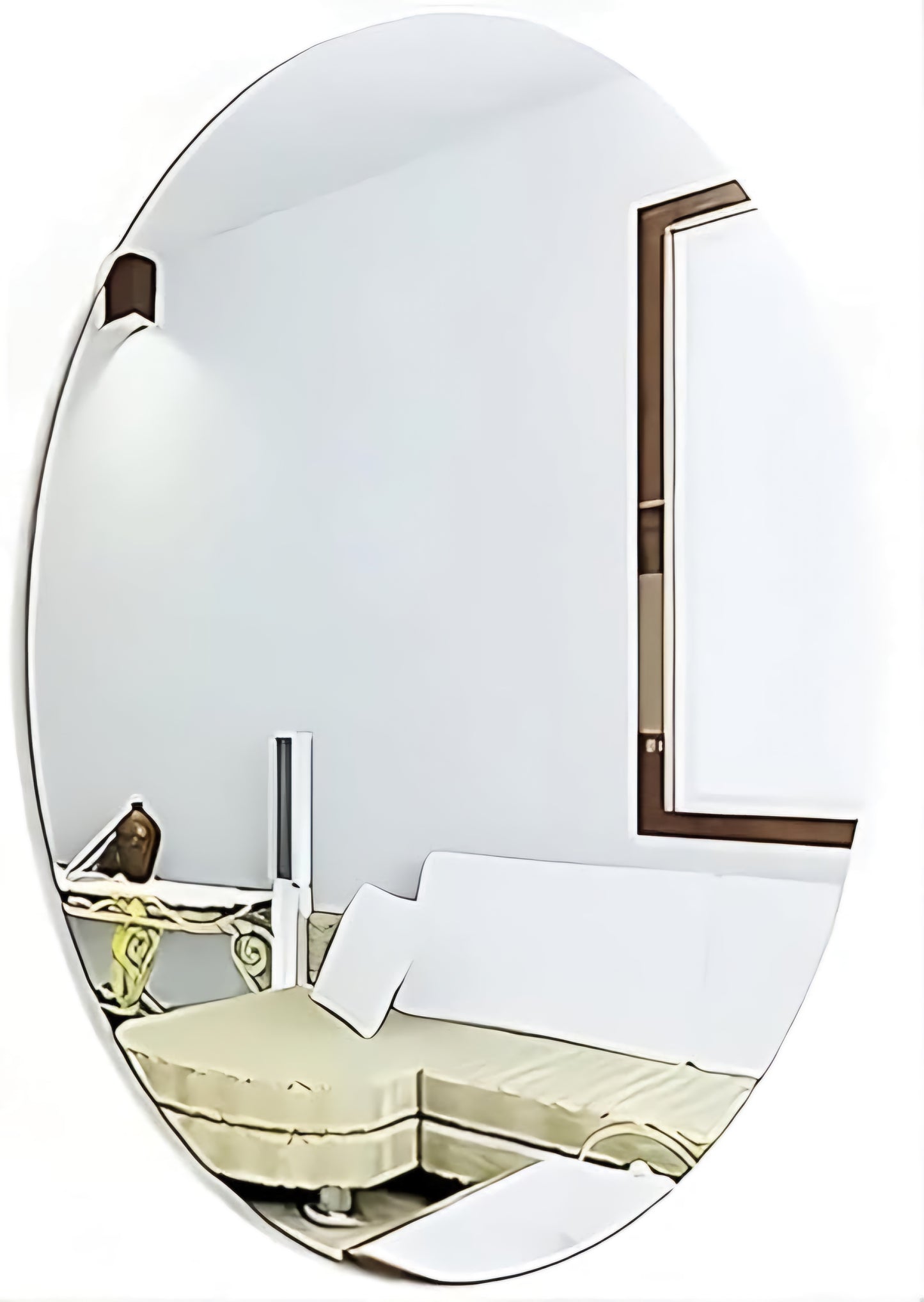 Oval Shape Adhesive Mirror Sticker (Pack of 2)